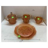 Vntg Imperial Pansy Marigold carnival glass