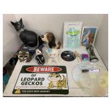 Animal Figurines, Alien Decor Sign, Metal Leopard