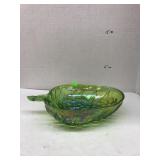Green Glass Serving Bowl