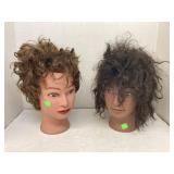 Mannequin heads for hair dressing practice