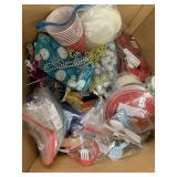 Box of party supplies