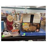 Coasters, decor, & glass shell platter