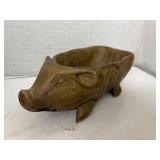 Vintage Folk Art Wooden Pig