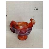 Vntg Imperial Glass Rooster Egg Cup