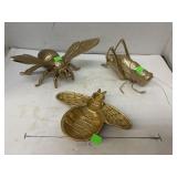 Cast Iron Gold Bee Shaped Dish, Metal Moth &