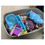 Tote of toys and misc