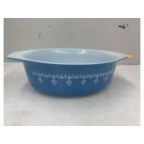 Vintage Pyrex Snowflake Blue Oval Casserole Dish