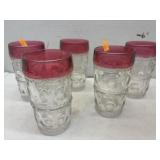 Tiffin Kings Crown Thumbprint Ruby Red Flash Iced