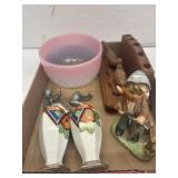 Art Glass Bowl, Arnart 5th Ave Figurine, Misc