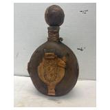 VGT leather-wrapped glass decanter bottle