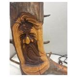 Rustic, hand-carved wooden folk art sculpture