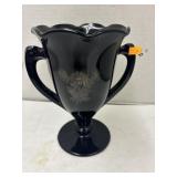 Vintage Black Amethyst Glass - Handled Trophy