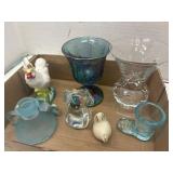 Imperial Glass Blue Iridescent Boot Toothpick