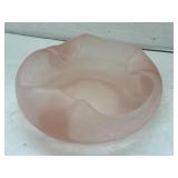 Glass Pink Flower Peddle Bowl