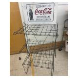 Metal Collapsible Rack w/ Metal Coca-Cola Sign