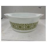 Pyrex Verde Green Autumn Floral Retro Casserole
