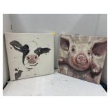 Canvas Wall Art - Cow & Pig