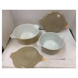 2 Pyrex Homestead Casserole Dishes w/ Lids -
