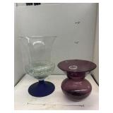 2 Glass Vases