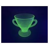 Uranium Glass Sugar Serving Glass