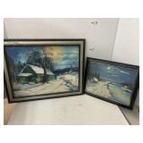 2 cnt Framed Art Painting / Print