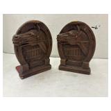 Vintage MCM Horse Head & Horseshoe Bookends