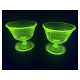 Uranium Glass Sherbet Cups
