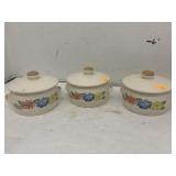 Vintage Set of 3 Ceramic Soup Crocks