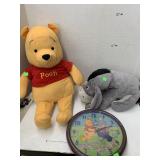Winnie the Pooh Clock and Stuffed Toys