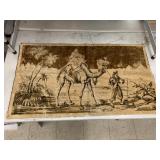 Camel in Desert Fabric Art