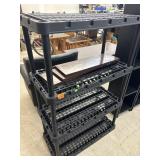 Plastic Shelving & 3 Wood Shelf Pieces