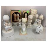 Precious Moments Figurines, bank has repair marks