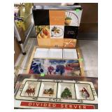 Serving platters and glass bowl