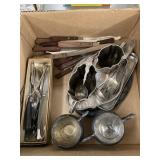 Silverware, steak knives, silver/silverplate