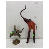 Brass and metal elephants