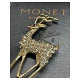 Monet Deer Brooch Pin