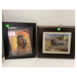 Native American Picture and Buffalo Pic