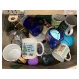 Box of Mugs and misc
