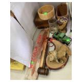 Misc Items, Worm, Gavel, Longaberger Basket