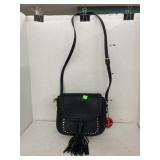 Black leather cross body bag