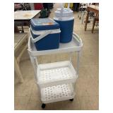 Coolers & Plastic Cart
