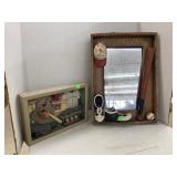 Baseball themed wall decor and mirror (crack)