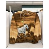 Hooded, zippered, fleece jacket