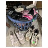 Nine Shoes and Basket of Misc Shoes