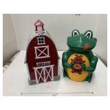 2cnt Plastic Cookie Jars, Both Have Music