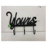 Cast iron ï¿½yoursï¿½ wall hook