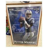 Framed Peyton Manning poster (25 x 37 in)