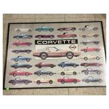 Framed Corvette poster