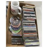 DVDs, Cassette, CDS, And Stein Mug