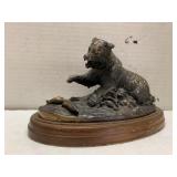 Grizzly Bear Fishing Figurine